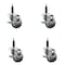 Service Caster 3'' Gray Poly Swivel 3/4'' Expanding Stem Caster Set with Brake, 4PK SCC-EX20S314-PPUB-TLB-34-4 - alternate 1